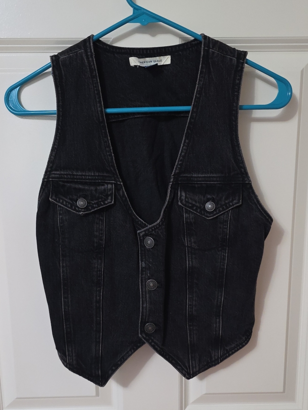 American Eagle Outfitters Black Denim Vest